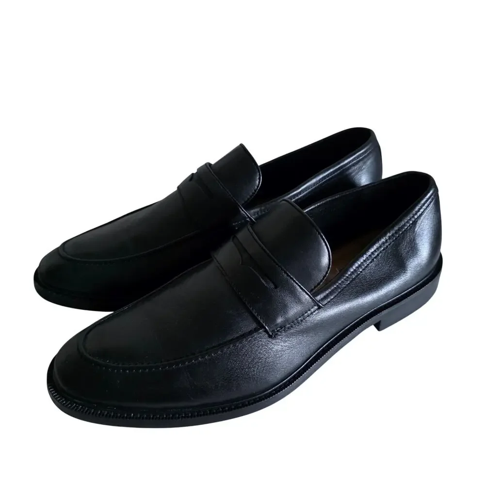 Aston Grey Dozer Men's Black Penny Loafers Leather Upper Dress Shoes Size 13